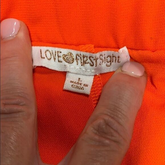 Love First Sight Orange S/S Off shoulder Dress L - Picture 7 of 9